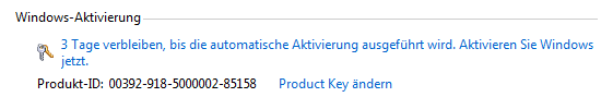 3 Tagesfrist für die automatische Aktivierung