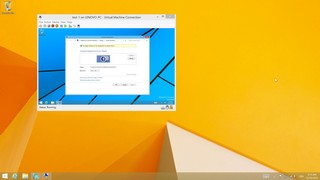 [3200x1800px, 200%] Der "Enhanced Session View" mit vmconnect.exe. Die VM hat eine Auflösung von 1366x768 Px. Mit solch kleinen Elementen kann ich nicht arbeiten.