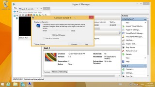 [3200x1800px, 300%] Der Hyper-V Manager: einiges ist nun zu groß, anderes wiederum zu klein.